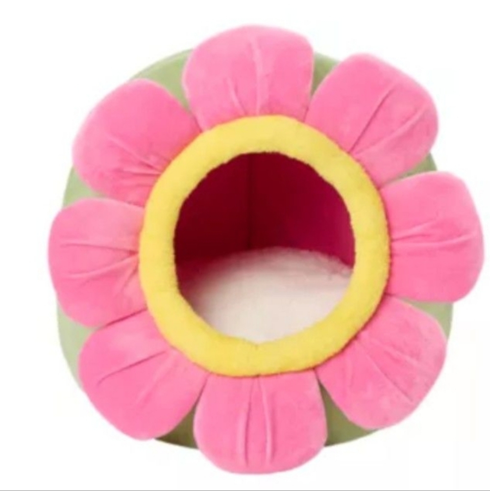Plush Pink Flower Pet Hideaway